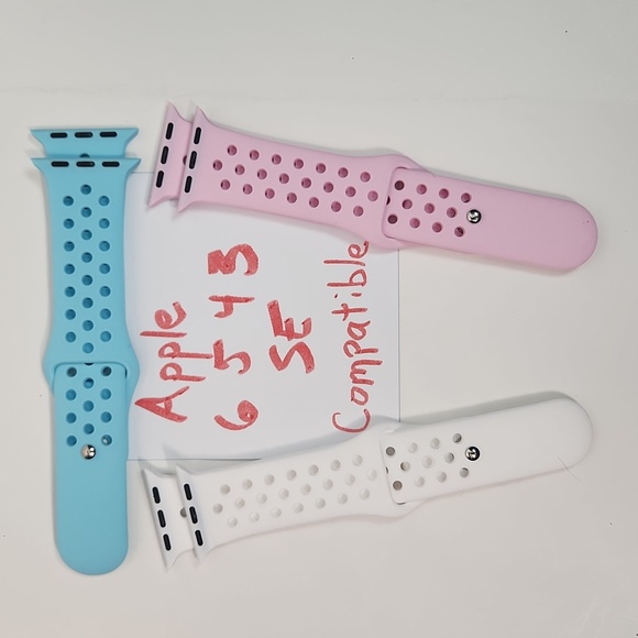 COPY - 22 mm lug Apple Watch Compatible 3 band latex snap band set for MEN, NWT - Picture 3 of 15